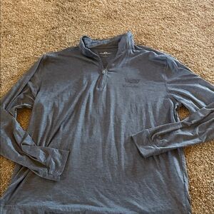 Men’s Vansport grey long sleeve 3/4 zip pullover Cadillac logo sz Large